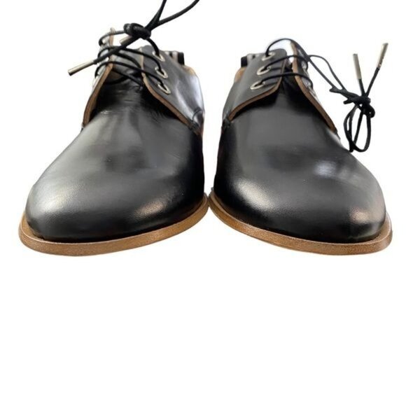 Rag & Bone Audrey Leather Shoes Oxford Tie Up Flats Black 41 - Picture 9 of 16